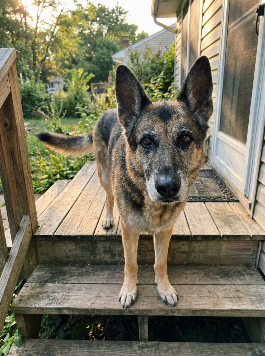 Bailey, German Shepherd, 10 years old