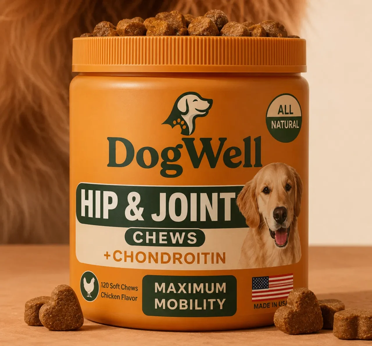 DogWell Hip and Joint Bites jar